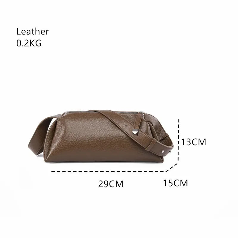 Womens Simple De Lux Soft Genuine Leather Handbags