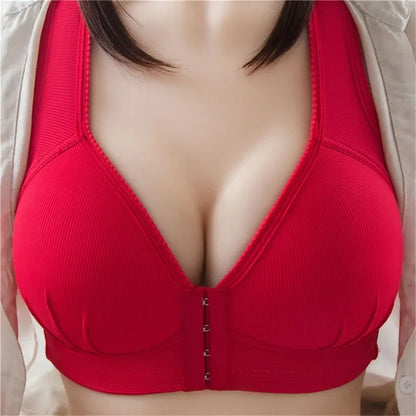 Simply Style Plus Size Breathable Front Buckle Thin Women Bras