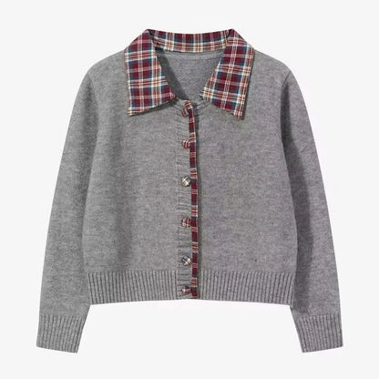 Womens Korean Chic Spring Autumn Sweater Retro Preppy Fake Two Piece Twist Knit Y2k Age Reducing Top