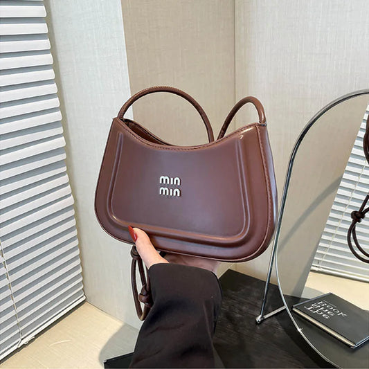 Chic Brown Minimalist Shoulder Bag