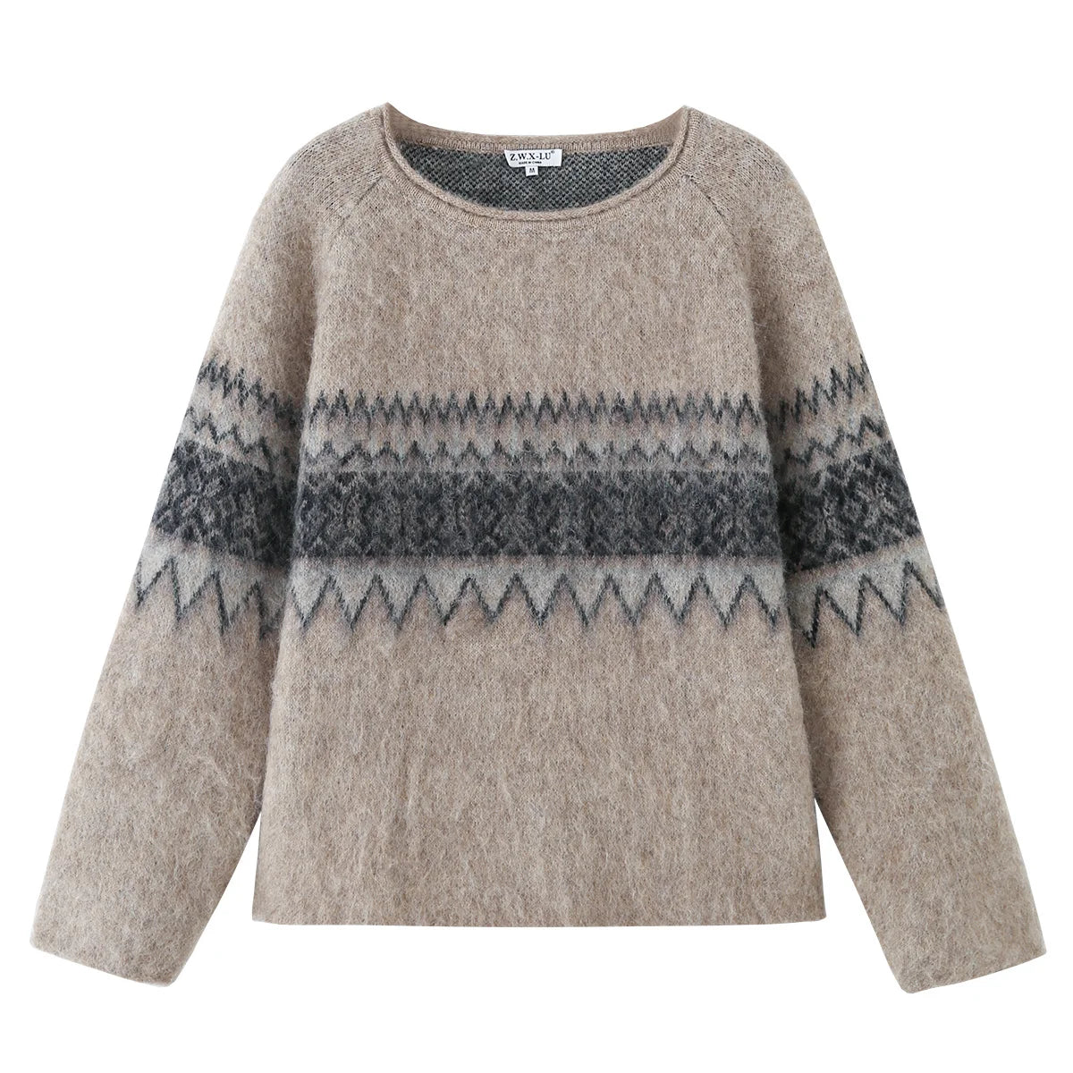 Soft Cashmere Knit Sweater Stylish O Neck Top