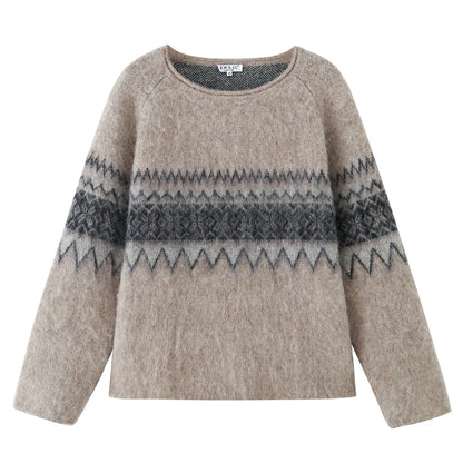 Soft Cashmere Knit Sweater Stylish O Neck Top