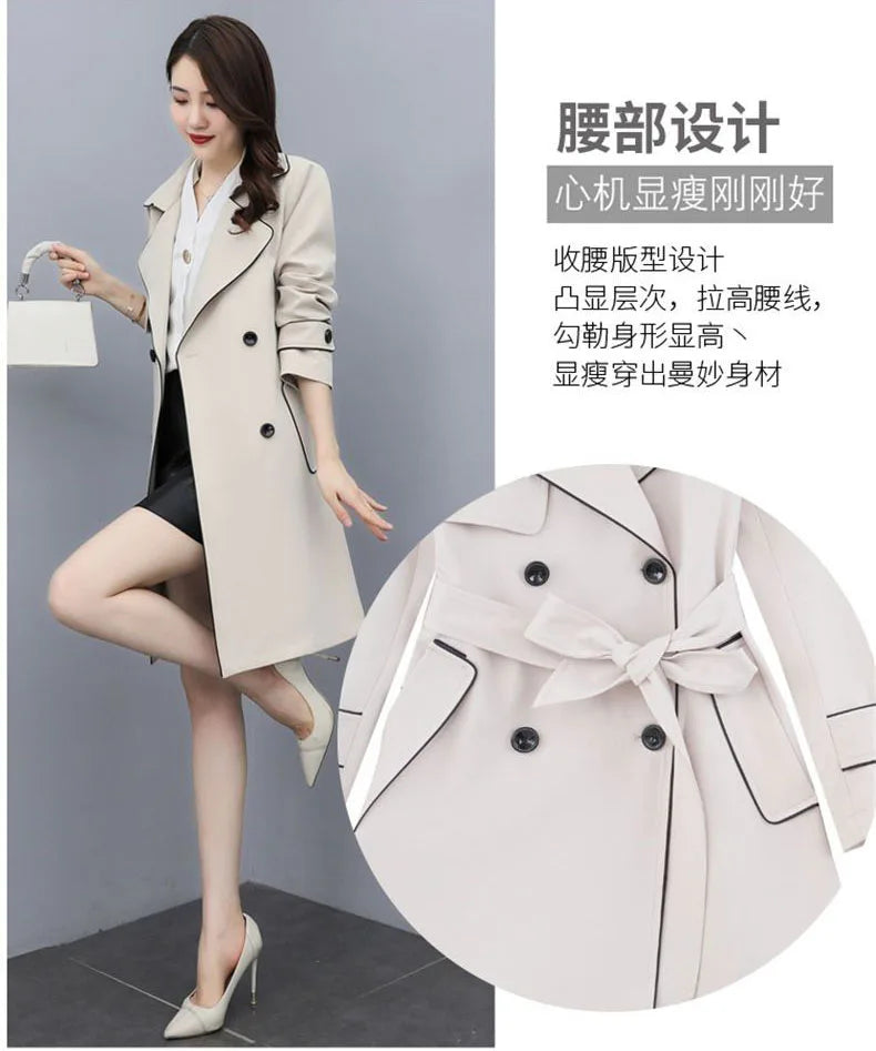 Womens Oversize Long Single Breasted Trench Coat