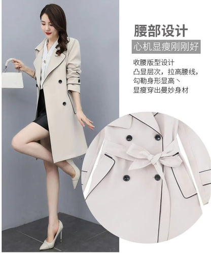 Womens Oversize Long Single Breasted Trench Coat