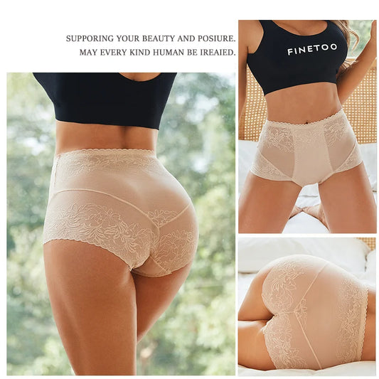 Effortless Comfort: High-Waist Floral Lace Briefs