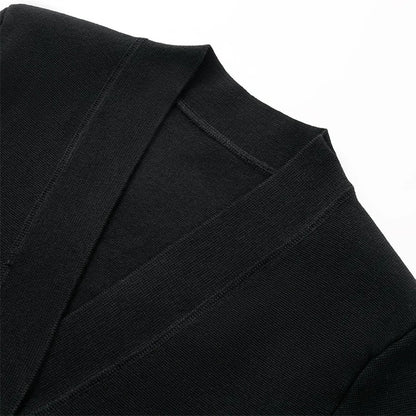 Flap Pocket Big Button V Neck Cardigan