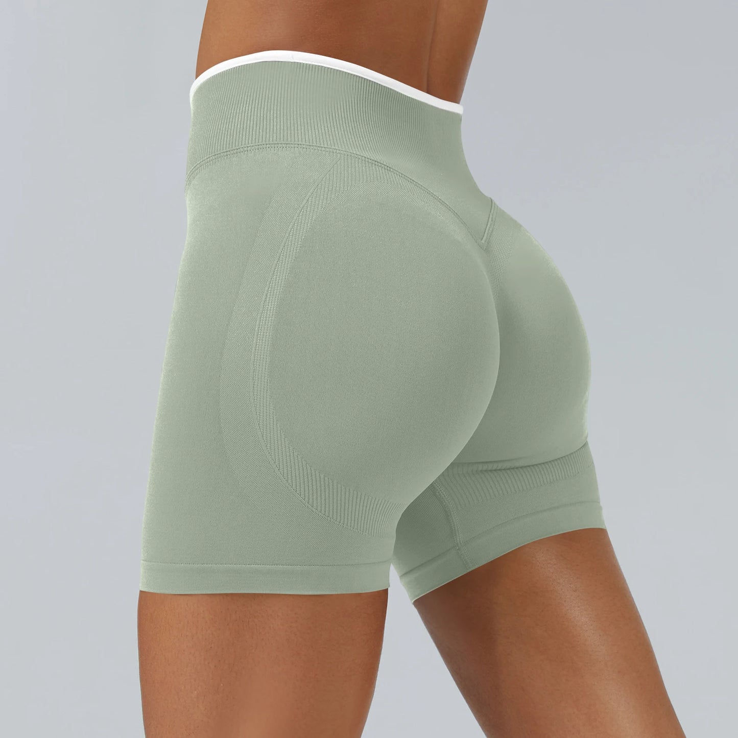Pink High-Waist Seamless Workout Shorts