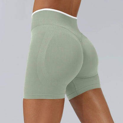 Pink High-Waist Seamless Workout Shorts
