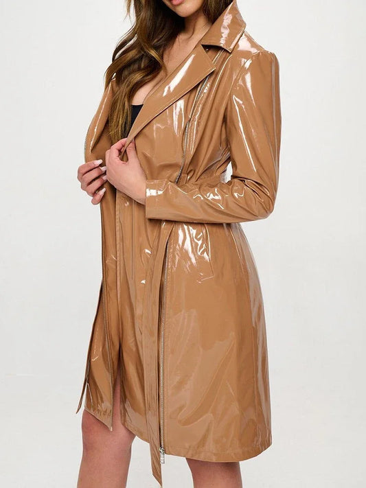 Plus Size Leather Trench Coats