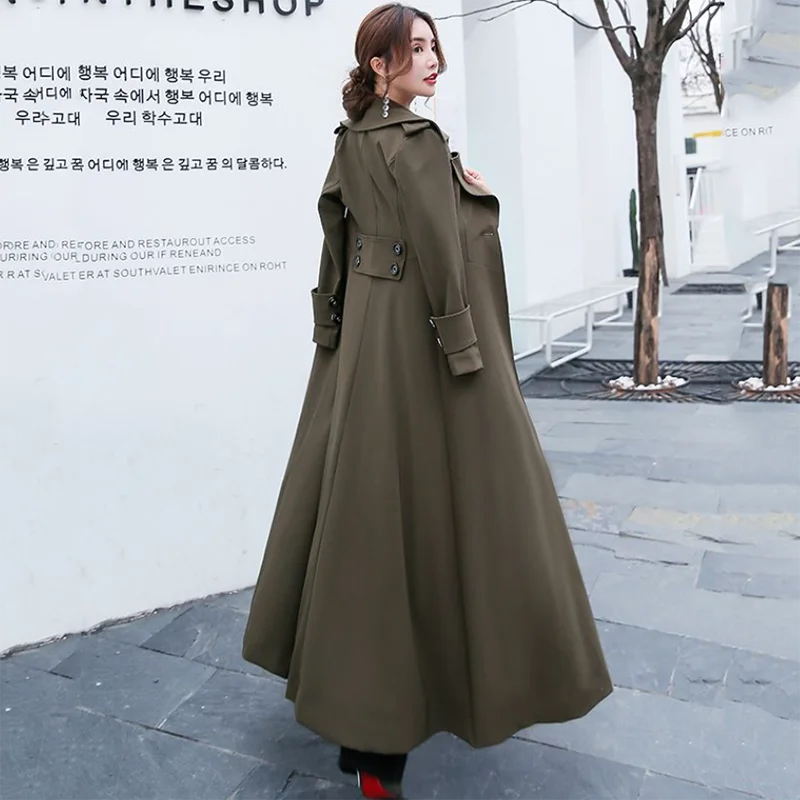 Business Windbreaker Jackets Casual Long Overcoat Y2K Autumn Trench Outwear Women Fashion Office Lady Outerwear Trench