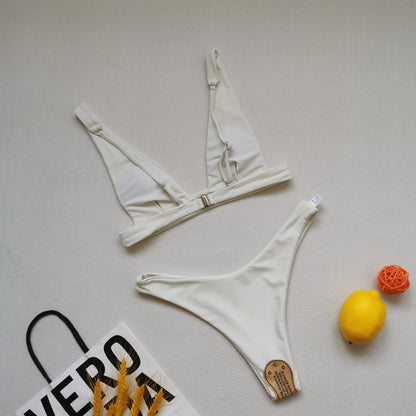 V Neck Blue One Piece Women Bikini