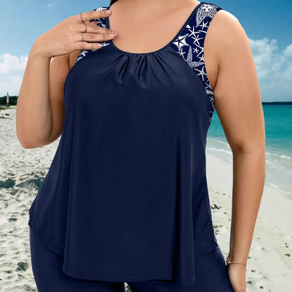 Navy Starfish Print Tankini Set Aesthetic