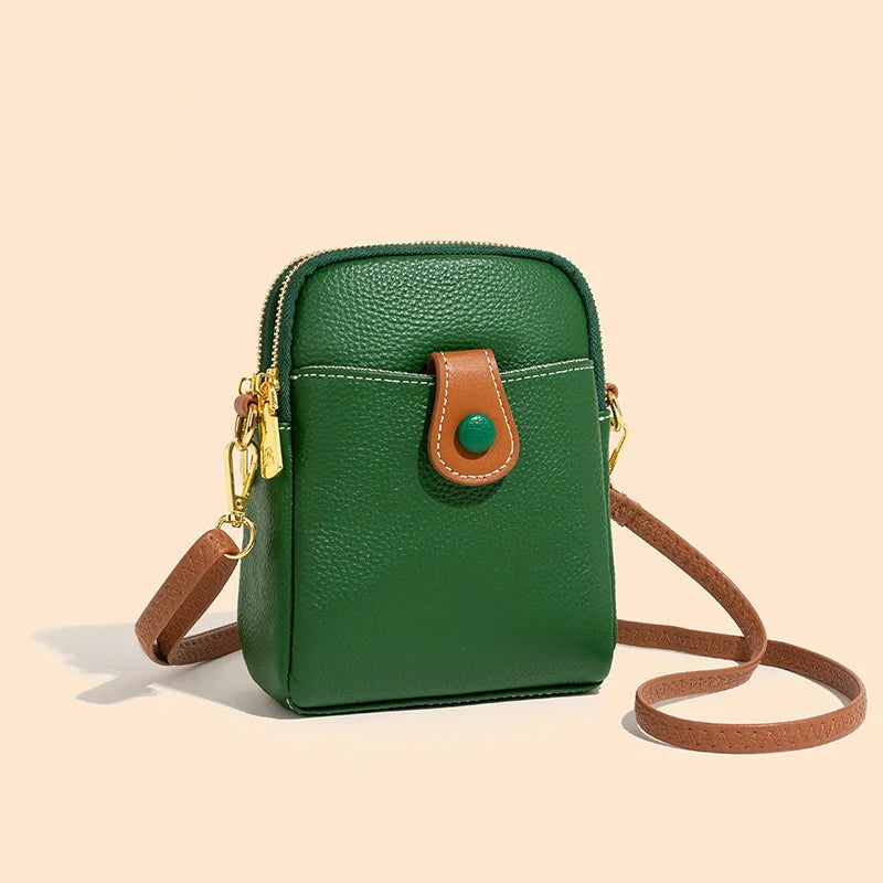 Trendy Genuine Leather Womens Messenger Shoulder Bag High Quality First Layer Cowhide All Match Fashion Handbag