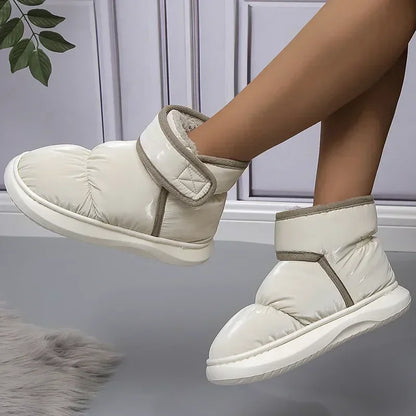 Fashion Winter Snow Boots For Women Warm Outdoor Cotton Boots Cold Proof Furry Design Plush Faux Fur Shoes For Ladies Girls