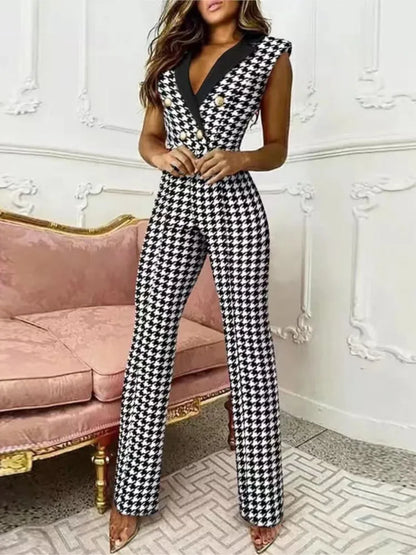 New Fashion Plaid Jumpsuits