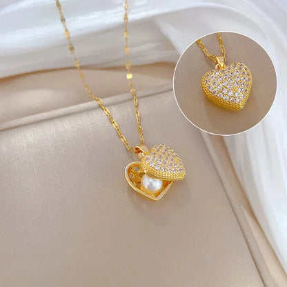 Heart Shaped All Pearl Necklace