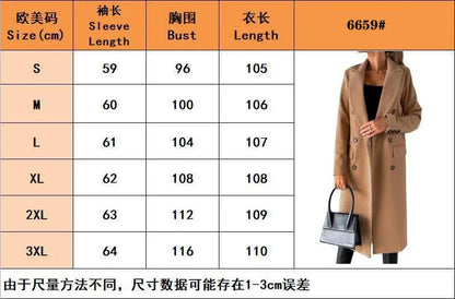 Double-Breasted Wool Blend Overcoat – Classic Elegant Winter Coat for Women