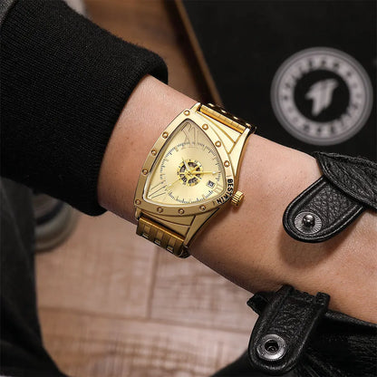 Triangle Frame Silicone Strap Luxury Quartz Men Watches