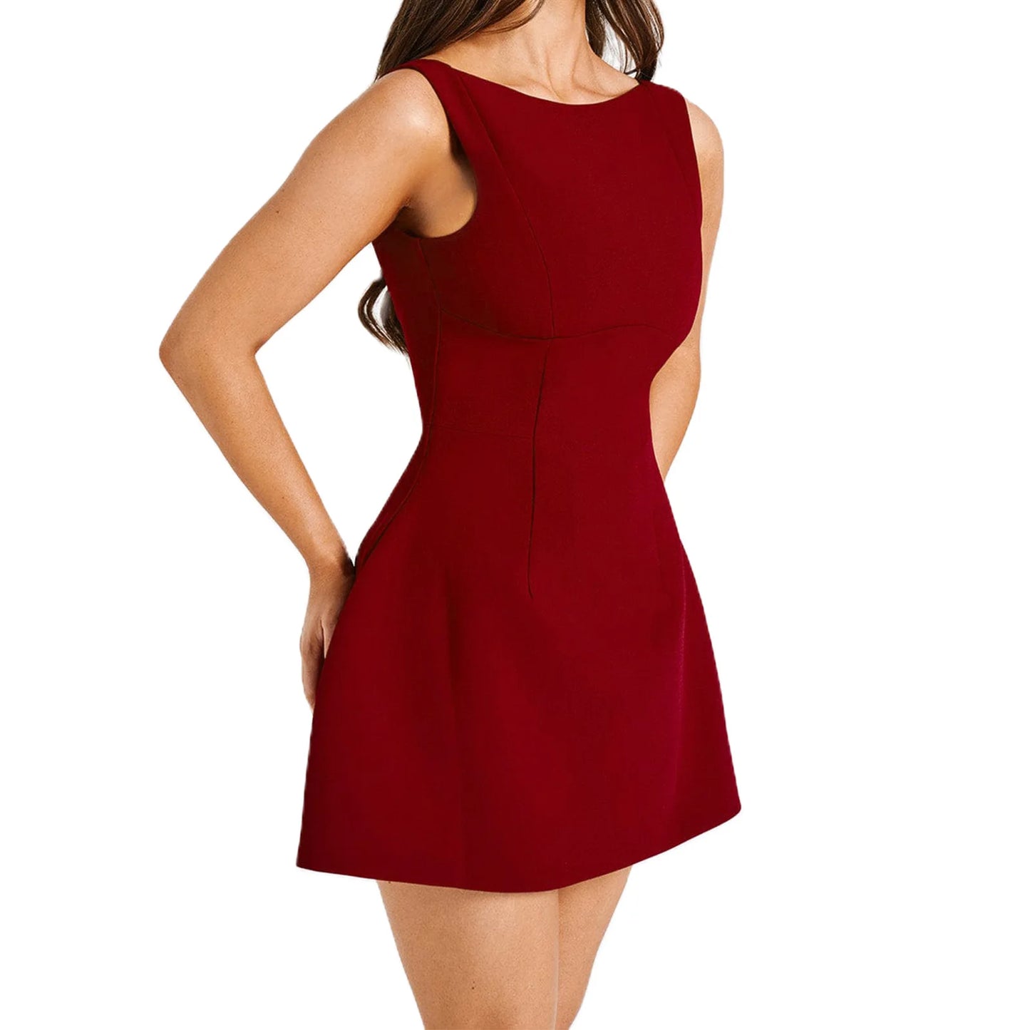 Elegant Sleeveless A-Line Summer Dress – Slim Knee Length Feminine Outfit