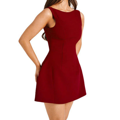 Elegant Sleeveless A-Line Summer Dress – Slim Knee Length Feminine Outfit