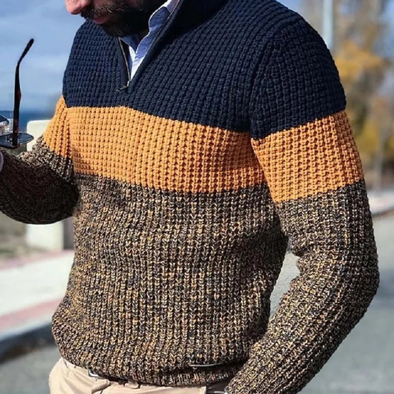 Mens Colorblock Sweater Cozy Stylish And Casual For A Fashion Forward Look