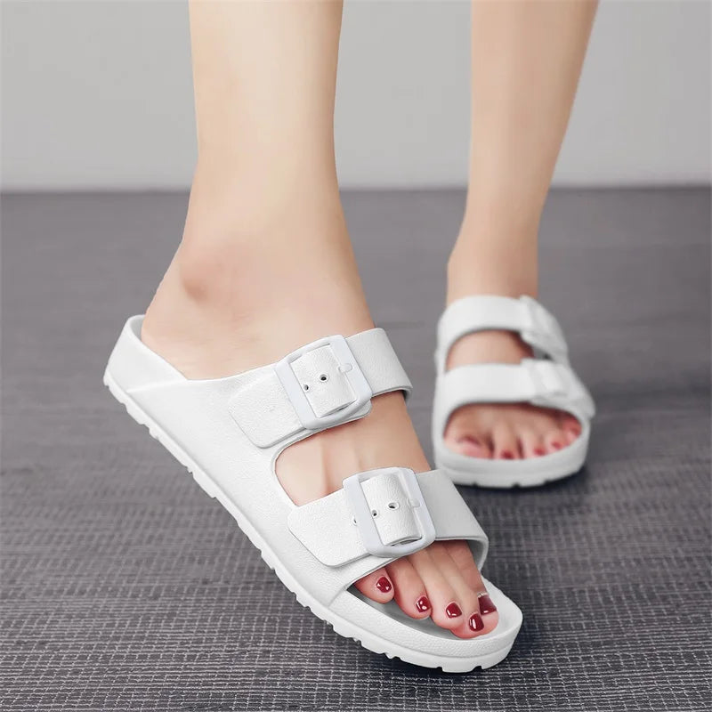 Minimalist White Beach Sandals for Your Next Summer Resort Vacation