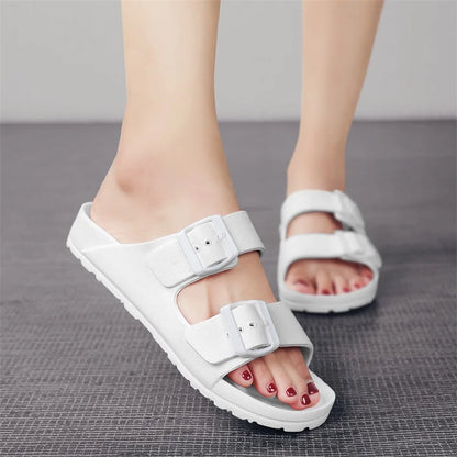Minimalist White Beach Sandals for Your Next Summer Resort Vacation