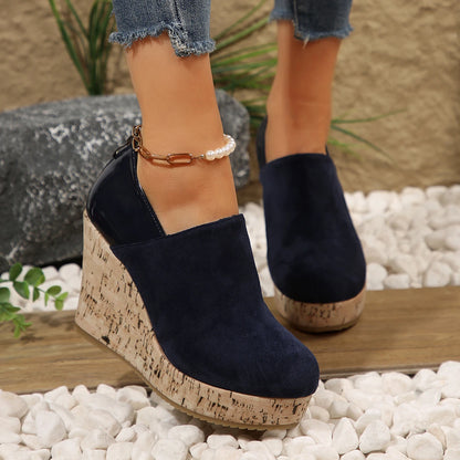 Platform Heel Suede Zipper Up Wlwgant Boots For Women