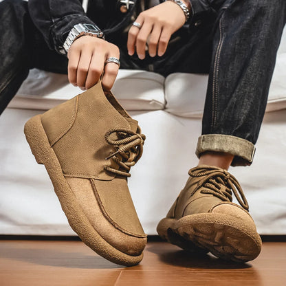 Big Size New Spring British Style Men Casual Leather Boots