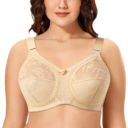 Sexy Lace Push-Up Bra – Wire-Free, Unlined, Full Coverage, Plus Size Women’s Lingerie