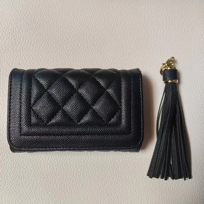 Women S Leaf Tassel Decoration Coin Wallets