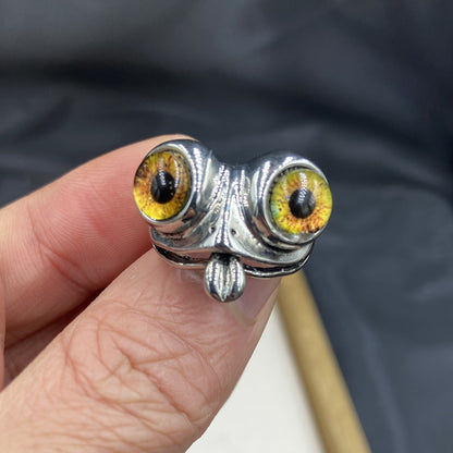 Big-Eyed Frog Ring – Retro Acrylic Adjustable Unisex Statement Ring