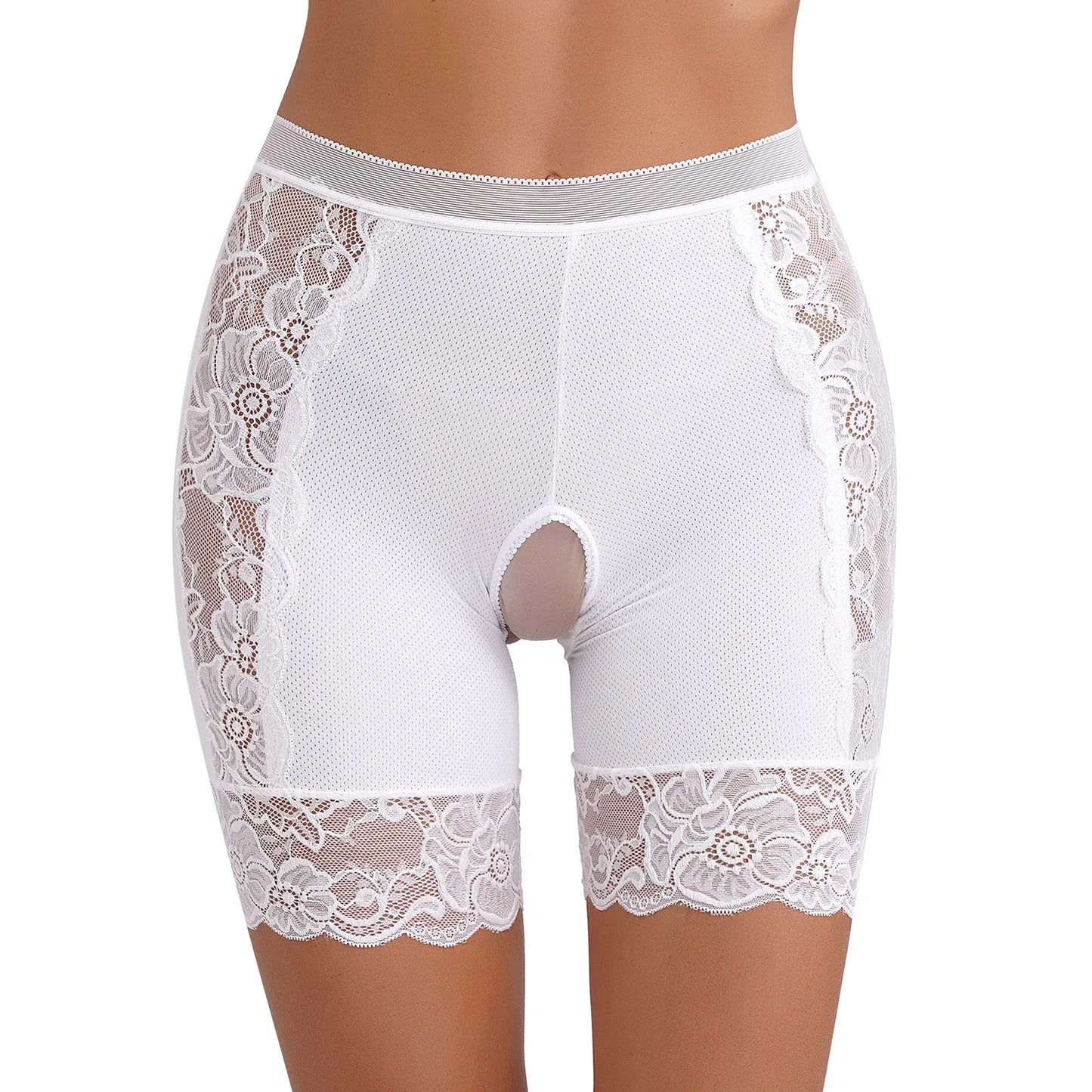 Womens Pocket Design Lace Underwear Shorts