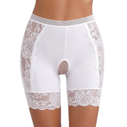 Womens Pocket Design Lace Underwear Shorts