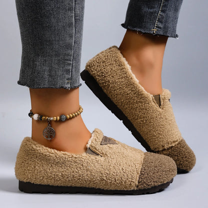 Women’s Warm Slip-On Winter Sneakers – Breathable Cotton Casual Ankle Boots with Anti-Slip Sole