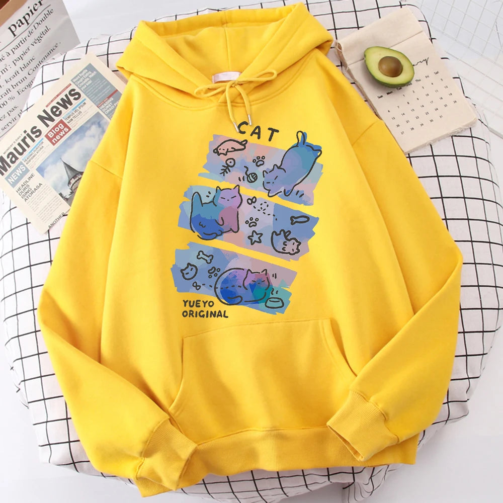 Anime Cat Fish Play Japanese Themed Cool Hoodies