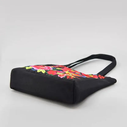 Ethnic Flower Embroidered Canvas Bags