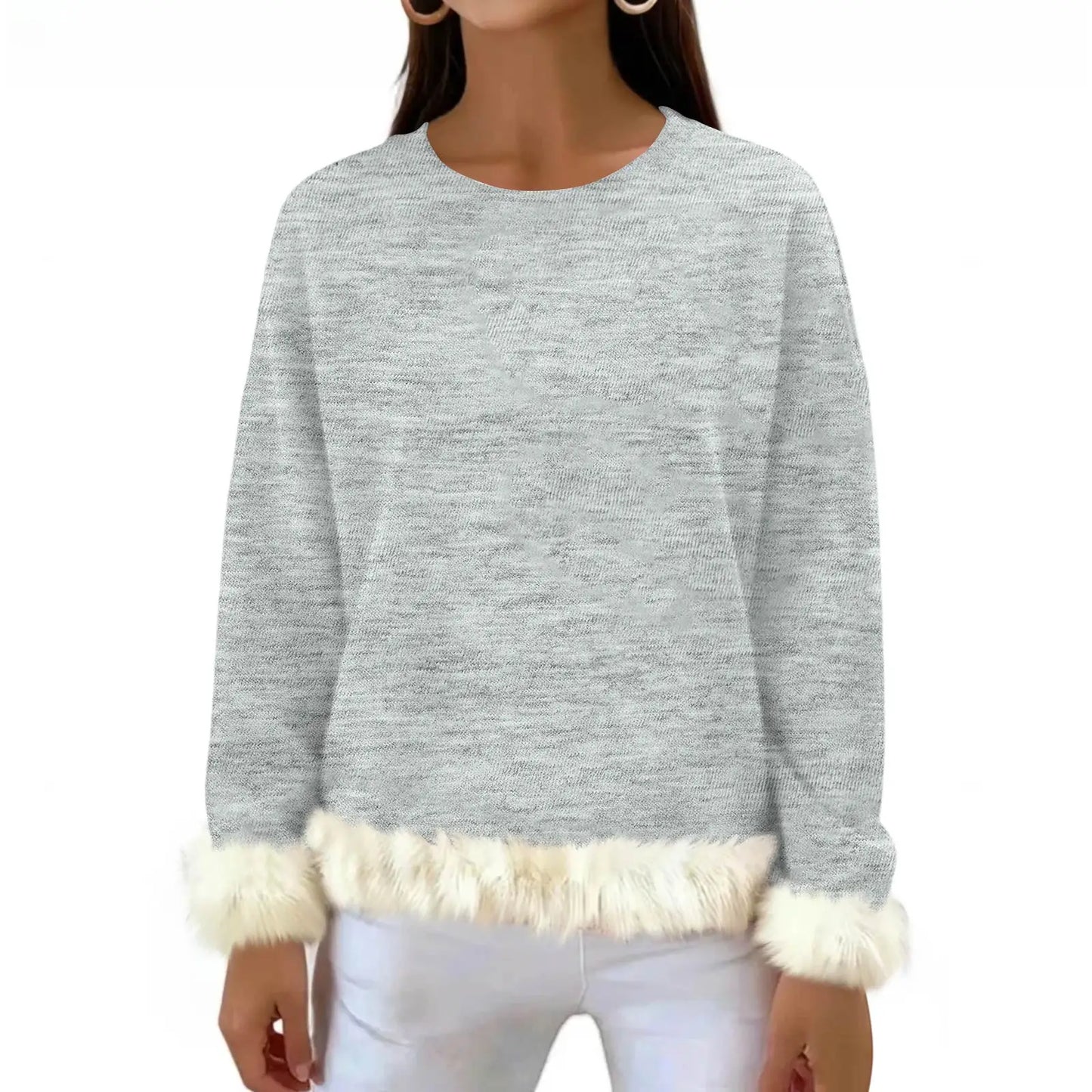 Women O Neck Casual Solid Color Sweaters
