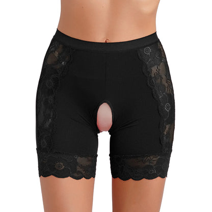 Womens Pocket Design Lace Underwear Shorts