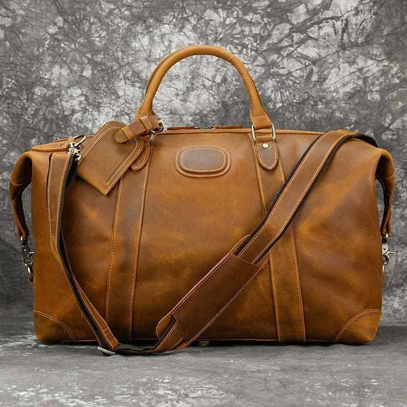 New Retro Large Capacity Genuine Leather Square Bags