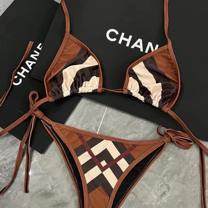 Geometric Luxury Design Two Pieces Bikini For Women