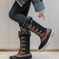 Winter High Lace-Up Snow Boots: Warm, Fur-Lined Mid-Calf Shoes for Women