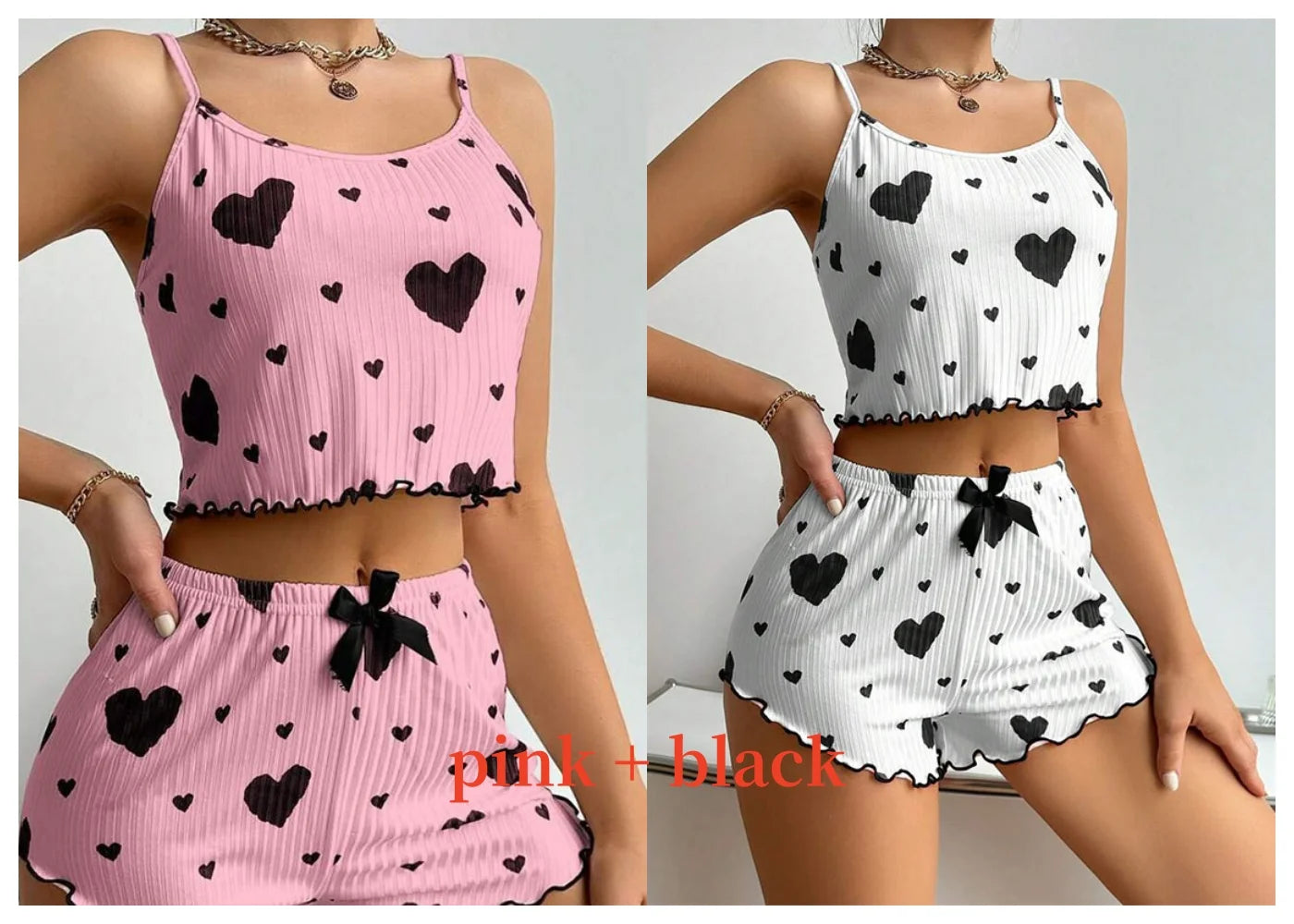 Womens Strawberry Print Pajama Set Long Sleeve Top Shorts