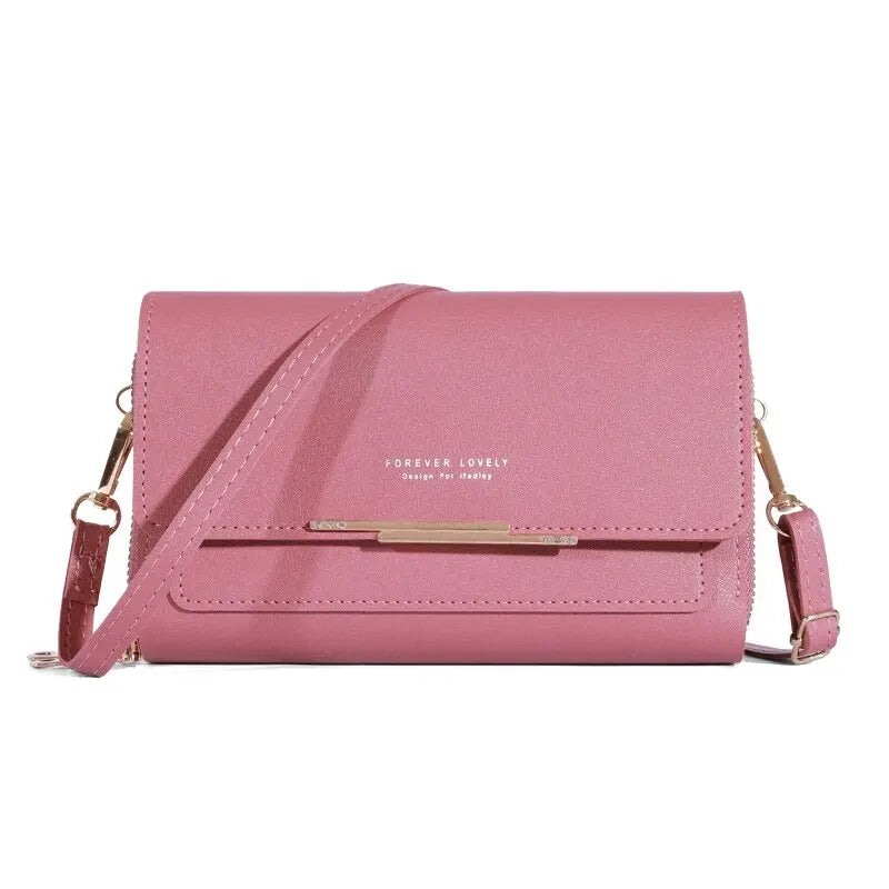 Womens Large Capacity Wallet Shoulder Bag Korean Style Multi Card Handbag