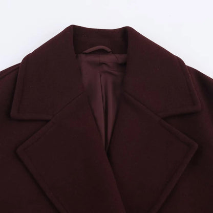 Classic Wool-Blend Overcoat – Elegant Long Coat for Women
