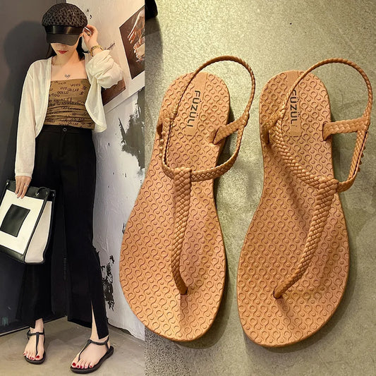 Women S Casual Summer Flat Sandals Fashionable Flip Flop Beach Slides