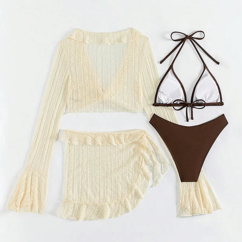 2025 Fashion Strappy Bikini Set Bohemian Sexy Two Piece Swimwear For Women