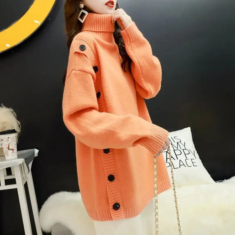 Womens Turtleneck Long Oversized Sweaters