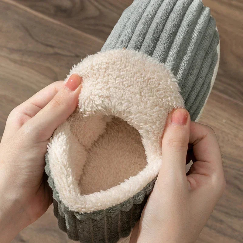 Warm Fluffy Slippers For Women Cozy Faux Fur Cross Indoor Floor Slides Soft Furry Flip Flops For Ladies