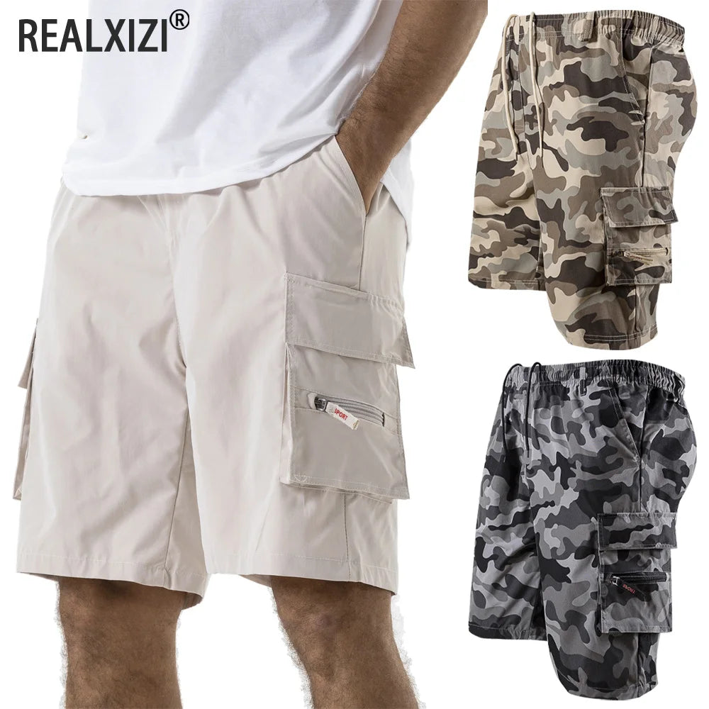 New Summer Fashion Men Casual Camouflage Military Plaid Beach Shorts